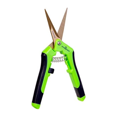 Hydrofarm HGPP400T Titanium Precision Pruners, Green Cover