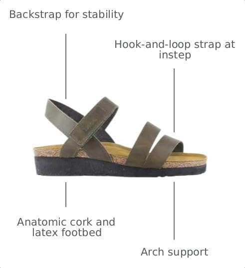 Image of NAOT Kayla Women's Sandals - Supportive 3-Strap Design with Backstrap, Cork & Latex Footbed - Arch Support - Travel-Friendly Comfortable Walking Sandals for All-Day Wear