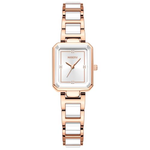 Image of NIBOSI Women Watches Analog Quartz Diamond Small Square Ladies Watche Stylish Waterproof Stainless Steel Wrist Watch for Women