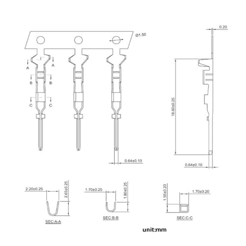 DUTTY 100 Pairs 2.54mm 18-24awg Male and Female Pins Connector Kit Dupont Jumper Wire Cable Pin Crimp Terminal Connector for Connector Housing Jumper Wire Cable JST XH ATX, EPS and PCIE Connectors