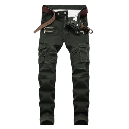 Jeans pour hommes coupe ajustée denim stretch skinny déchiré tendance