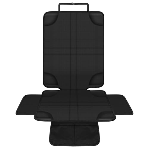 HOTUT Antidérapant Protection Siege Auto, Protections de Siège de Voiture pour Enfants, Tapis de Siège Auto, avec 2 Poches de Rangement, Compatible Isofix,...