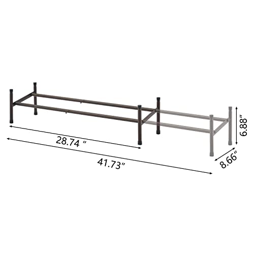 Tajsoon Expandable Shoe Rack Organizer, 1 Tier Adjustable & Stackable Shoe Shelf, Metal Iron Shoe Storage Organizer For Closet Bedroom Entryway, Bronze #TOP2