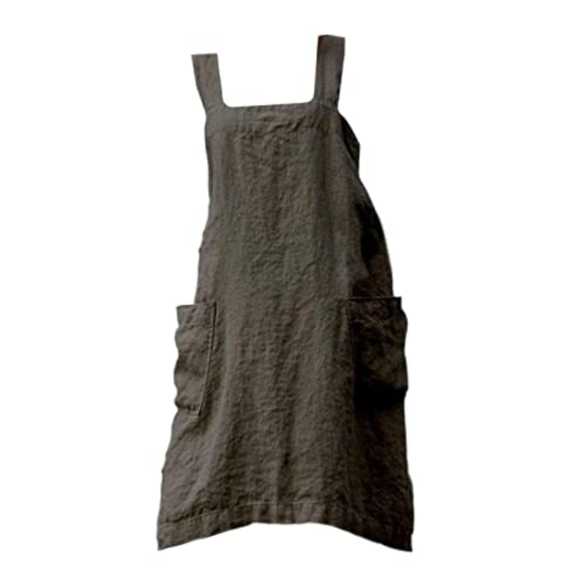 Cotton Linen Cross Back Chef Apron for Women, Size XL