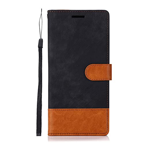 Coque en cuir pour iPhone 14 Pro fentes cartes magnétiques étui noir