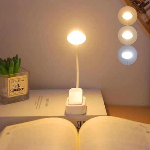 Image of XERGY Book Lights for Reading at Night in Bed, 80 Hours Runtime Rechargeable Reading Lights for Books in Bed, 3 Brightness Levels x 3 Color Temperatures, Lightweight