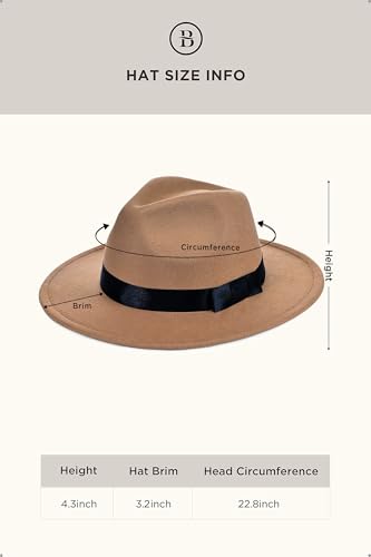 Image of BABEYOND 1920s Fedora Hat for Men Gatsby Wide Brim Fedora Hat Felt Panama Cap with Band for Women Men