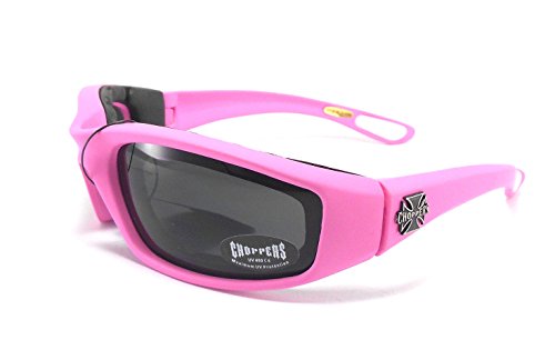 Choppers Womens Pink Padded Motorcycle Biker Glasses Goggles - Several Lens C...