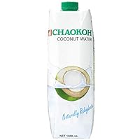 Chaokoh Kokosnusswasser, 100% natürliches Kokoswasser aus Thailand, 1 Liter Packung (Packung mit 6)