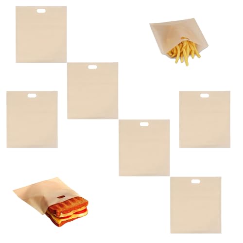 6 Piezas Bolsas para Tostada, Antiadherente Bolsa Tostadora Reutilizable, Bolsa Sandwich Tostadora para Tostar Sandwich Pizza
