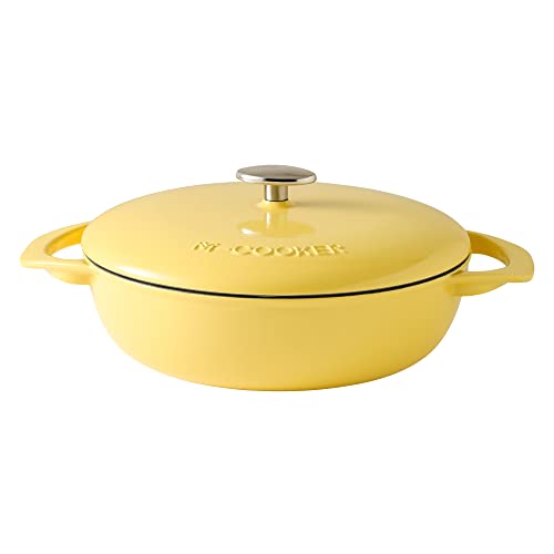 MCOOKER 5 Quart Enameled Cast Iron Covered Round Dutch Oven with Lid