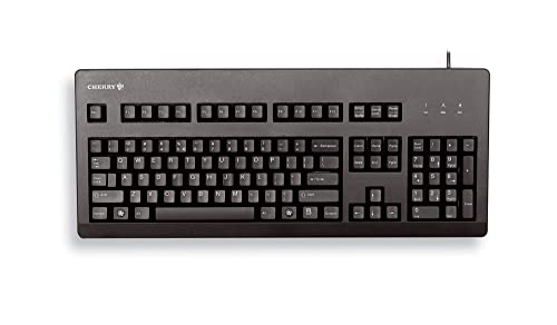CHERRY G80-3000, Tastiera Meccanica a Filo, Layout UE, (QWERTY), Connessione USB, Robusto, Tasti Programmabili,Interruttori CHERRY MX BLACK, Nero
