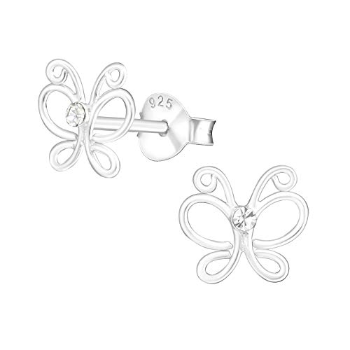 Laimons Boucles d'oreilles pour enfant - Papillon - Caricature brillante - En argent sterling 925 Cover