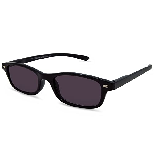 In Style Eyes Smarty Pants Full Reader Sunglasses, Non-Bifocal Reading Glasses - Full-Rimmed Rectangle Frame - Non-Polarized - Black - 1.25x