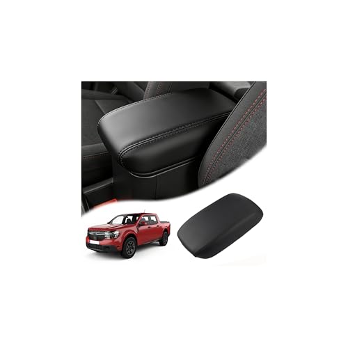 Image of Autorder Center Console Cover for 2022-2025 2026 Ford Maverick Accessories Armrest Cover Anti-Scratch Middle Console Pad Leather Armrest Protector