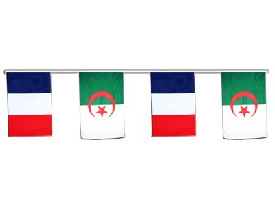 Guirlande d'amitié France - Algérie 6m décoration robuste sans pli