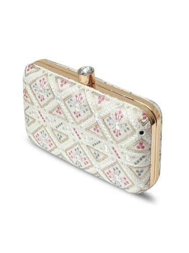Image of THE TAN CLAN Ariba Box Clutch Purses Luxury Handbags Bag for Women - Elegant Evening Handbag, Stylish Purse with Magnetic Closure