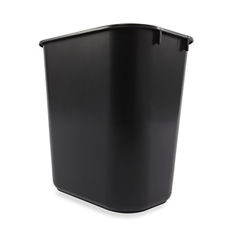 Image of Rubbermaid Commercial Products Deskside Wastebasket /Trash Can, 3.25-Gallon /13-Quart, Black, Plastic, for Bedroom /Bathroom /Office, Fits Under Desk /Sink /Cabinet, Pack of 12