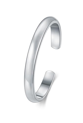 Image of BORUO Toe Rings - 925 Sterling Silver Band Ring - Waterproof 14K Gold Plated Toe Rings - Sterling Silver Rings for Women, 2 mm, 3mm, 4mm