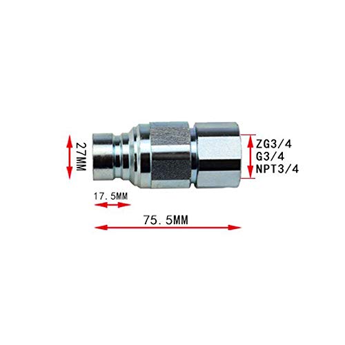 Acoplamientos hidráulicos de liberación rápida cara plana BSP Conector de montaje de liberación rápida (G1/2 macho+rosca hembra)