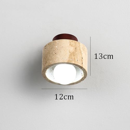Lámpara de pared de madera maciza y travertino para pasillos oscuros 5