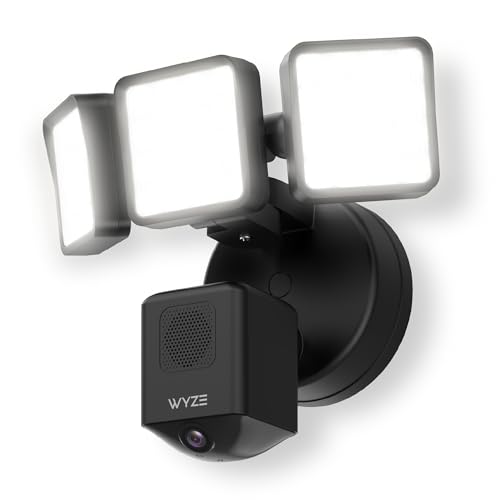 Image of WYZE Floodlight Camera Pro, PCMag Editors' Choice 3000-Lumen LEDs, 2.5K HD Outdoor Security Camera, 180 Wide View, Color Night Vision, Works with Alexa & Google, Wired. Free Expert Setup