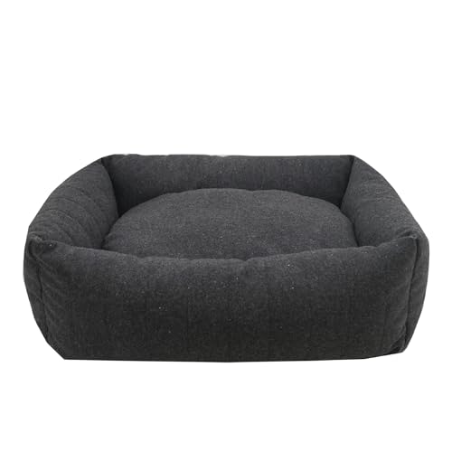 Rosewood Grey Felt Memory Foam Orthopaedic Square Dog Bed, Large, 80 x 65 cm