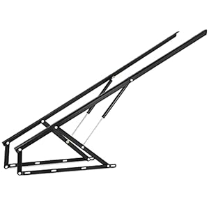 Vevor Set met twee scharnieren voor boksspringbedden met twee veren, 1,5 x 2 m lang, hefsysteem met schokdempers, scharnier voor bed, opslag, zuigers voor bedden, zwart