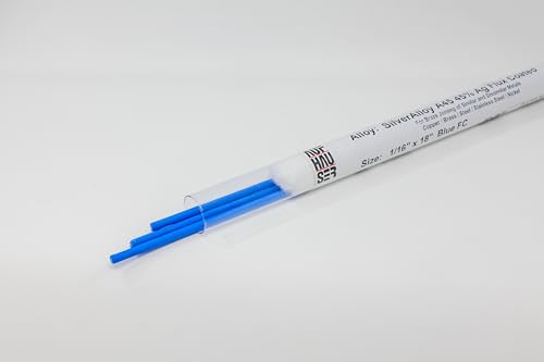 SilverAlloy 45% Ag BAg-5 18" Flux Coated Silver Solder Brazing Rods (3-Rods)
