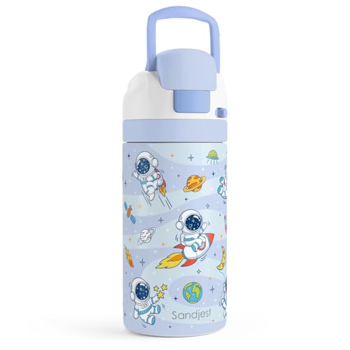 Image of Astronaut Kids Insulated Stainless Steel Water Bottle 16 Oz, Travel Tumbler for School, Sports for Boys, Birthday, Back To School