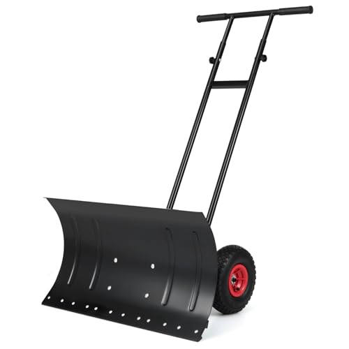 Goplus Snow Shovel for Driveway, Ergonomic Snow Pusher w/ 29