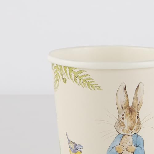 Meri Meri Peter Rabbit™ In The Garden Cups (Pack of 8), Paper Party Cups, Disposable Peter Rabbit Cups, 9oz., Kids & Adults, Hot or Cold Drinks