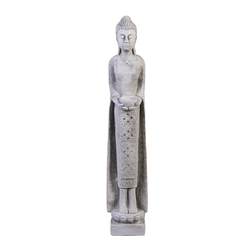 gartendekoparadies.de Schlanke Buddha Statue, Steinfigur, H. 66 cm, 8 kg,...