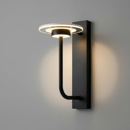 Image of LED Wall Light 3-Color CCT (Warm + Natural + Cold White) Metal & Acrylic Ring Design Wall Lamp for Bedroom Living Room Home Decor