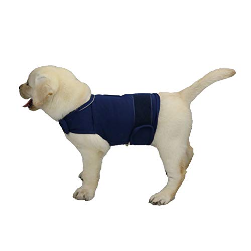 Image of Comfort Dog Anxiety Relief Coat, Dog Anxiety Calming Vest Wrap for Thunderstorm,Travel,4th of July Fireworks,Vet Visits,Separation Anxiety Relief for Dogs (S,Navy)