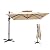Sophia & William Cantilever Patio Umbrellas 12ft Offset Outdoor Umbrellas Large Square 2-Tier Hanging Umbrella with 360-degree Rotation, Aluminum Pole for Garden Pool Backyard, Beige (no base)