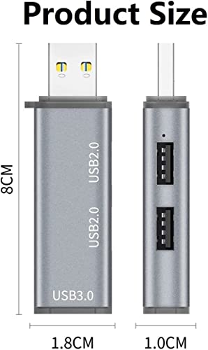 Image of XIKKART Type C to 3 Port USB HUB 3 in 1 USB C to USB 3.0 HUB Compatible for iMac Pro, MacBook Air, Mac Mini /Pro, Notebook PC and Other Type C Phones & Devices Type-C to USB 3.0 & 2 x USB 2.0