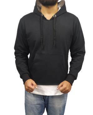 Image of Paul & Gabriel Solid Regular Fit Cotton Hoodie For Men