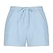 Ladies Casual Shorts Wide Leg Summer Lightweight Pockets Short Women's High Rise Lace Up Trendy Fashionable Bottom Blue