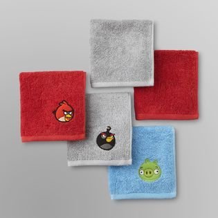 Angry Birds 5-Pack Washcloth Set