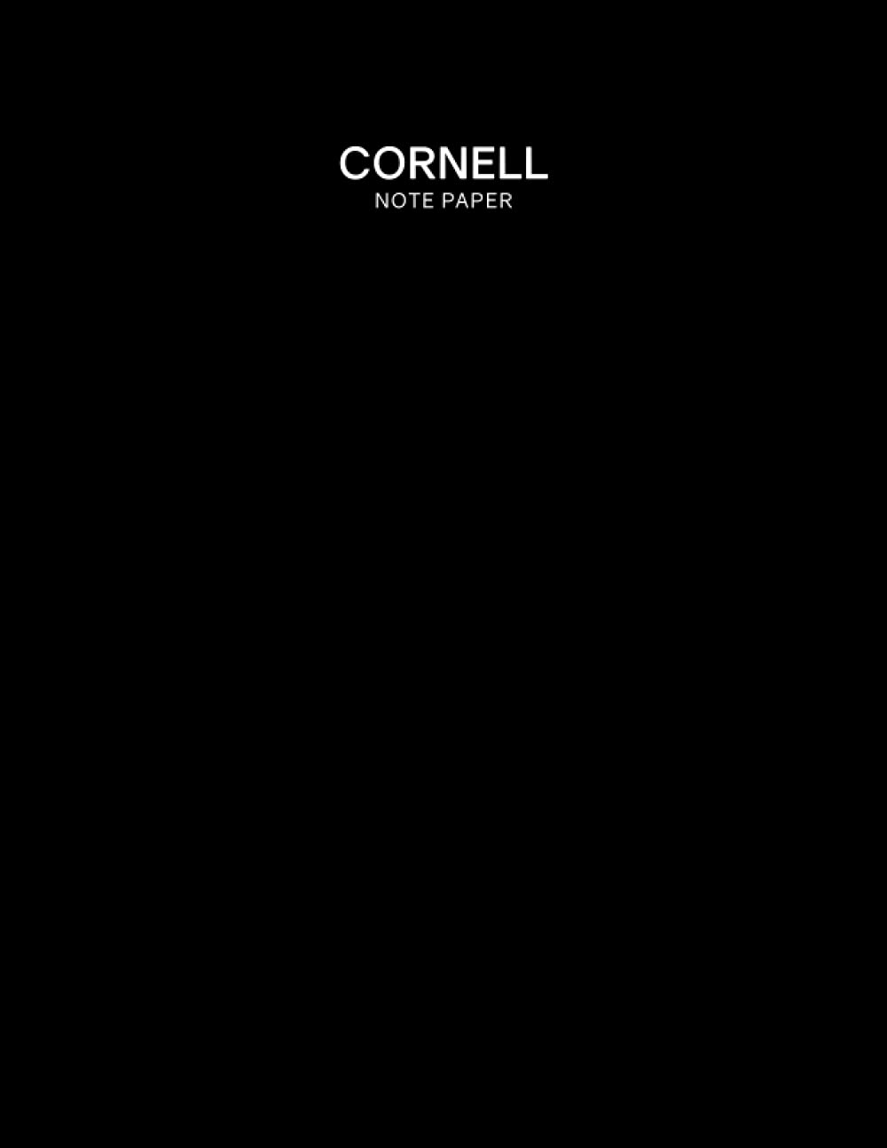 Cornell Note Paper: Blank Template Note Taking System Paper With Table Of Contents And Numbered Pages Large Print Blank Cover