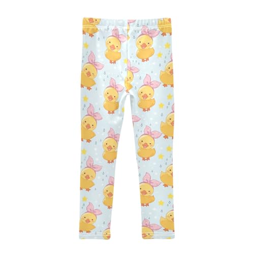 Cute Little Duck Girls' Leggings Toddler Doodles Pink Headband Kids Yoga Pants Dance Active Tights 4T2