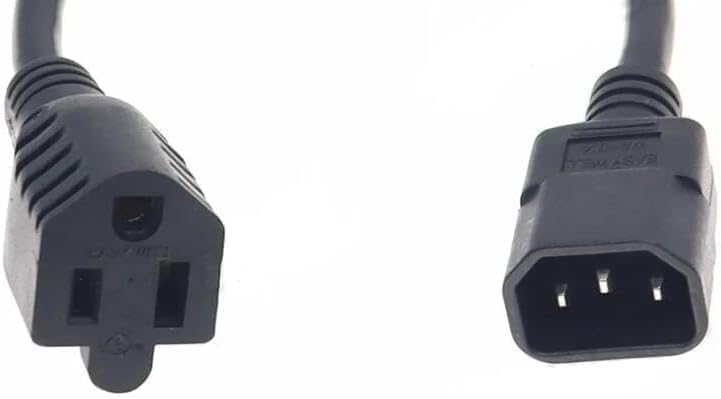 Image of Toptekits C14 to 5-15R Power Cord Plug, IEC320 C14 to US 3 Prong NEMA 5-15R Female Socket Power Cable, PDU /UPS Standard Computer Power Cord Replacement, 18AWG,2ft /60cm