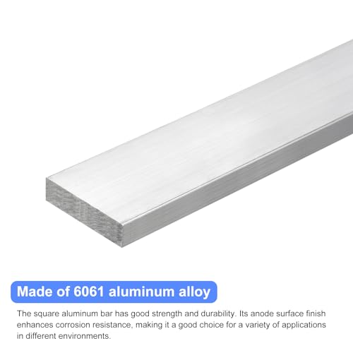 Image of uxcell Square Aluminum Flat Bar, 5 /8 inch Thick 2 inch Width 10 inch Length Square Aluminum Bar 6061 Aluminum Flat Plate, 16 x 50 x 254mm T6511 Solid New Mill Stock for Industrial Building