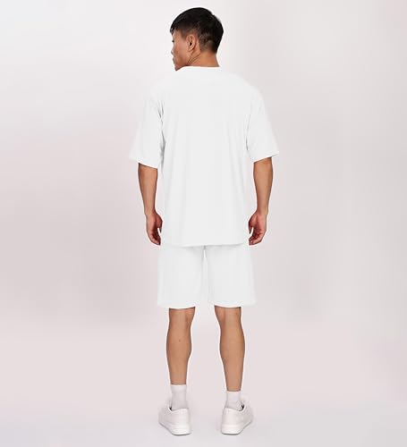 Image of SHODOX Men's Solid Relaxed Fit T Shirt and Shorts Set | Casual Summer Wear | Comfortable Stylish Outfit for Men