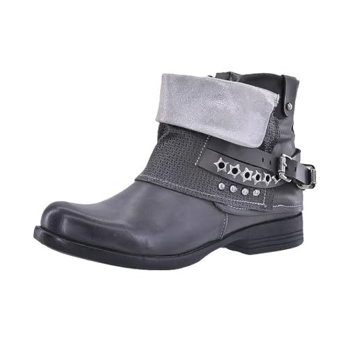 Elara Botines Mujer Botas de Estilo Motero Remaches Chunkyrayan 344 Grey 40
