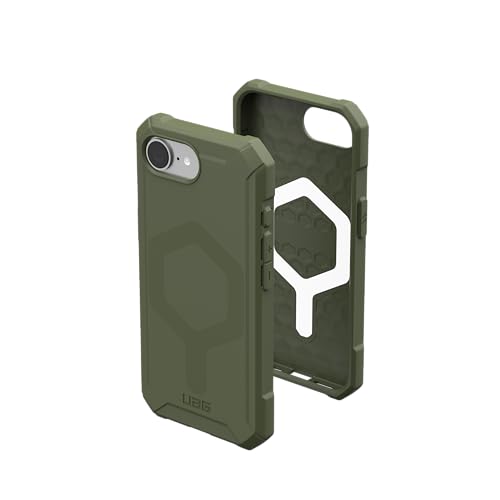 URBAN ARMOR GEAR UAG Designed for iPhone 17e / iPhone 16e Case Essential Armor - Compatible with MagSafe Rugged Military Grade Drop Proof Protective Cover, Opaque Olive Drab