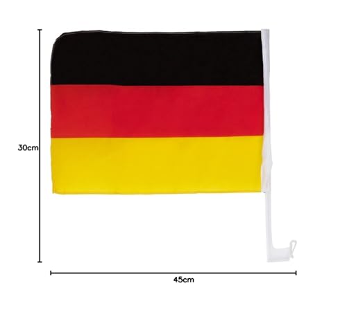 Idena 8310097 - Autofahne Deutschland, Größe 30 x 45 cm, Nationalflagge, schwarz, rot, gold, Fensterfahne, WM, Weltmeisterschaft, EM, Europameisterschaft, Fußball, Handball, Fanartikel, Autofenster