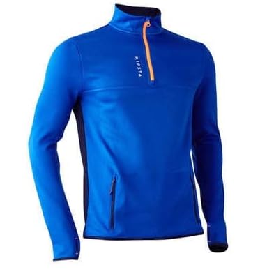 kipsta T500 Adult Football Training Half-Zip Sweatshirt - Blue (M)-picture-30