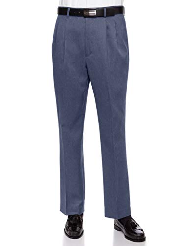RGM Mens Dress Pants, Formal and Work Slacks for Men – Pleated Front Cuffed Hem